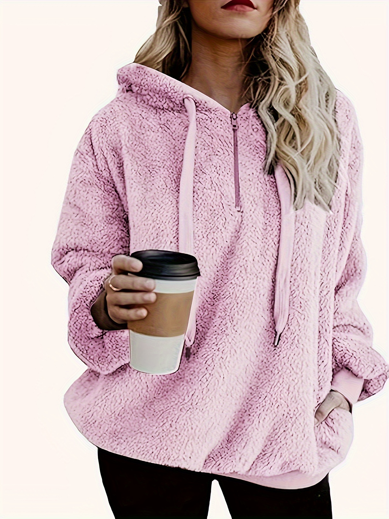 Pink sales fluffy sweatshirt