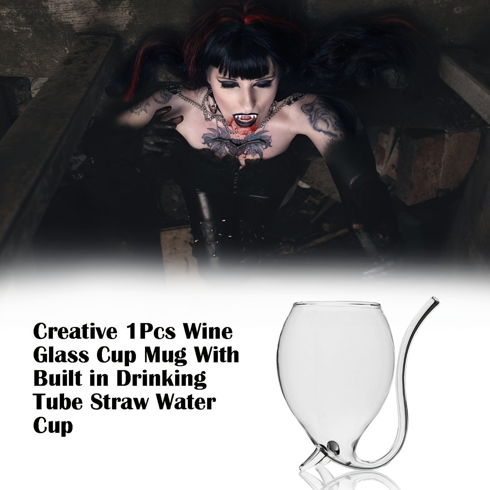 Vampire Glass Vampire Cup With Build in Straw Novelty Wine - Temu