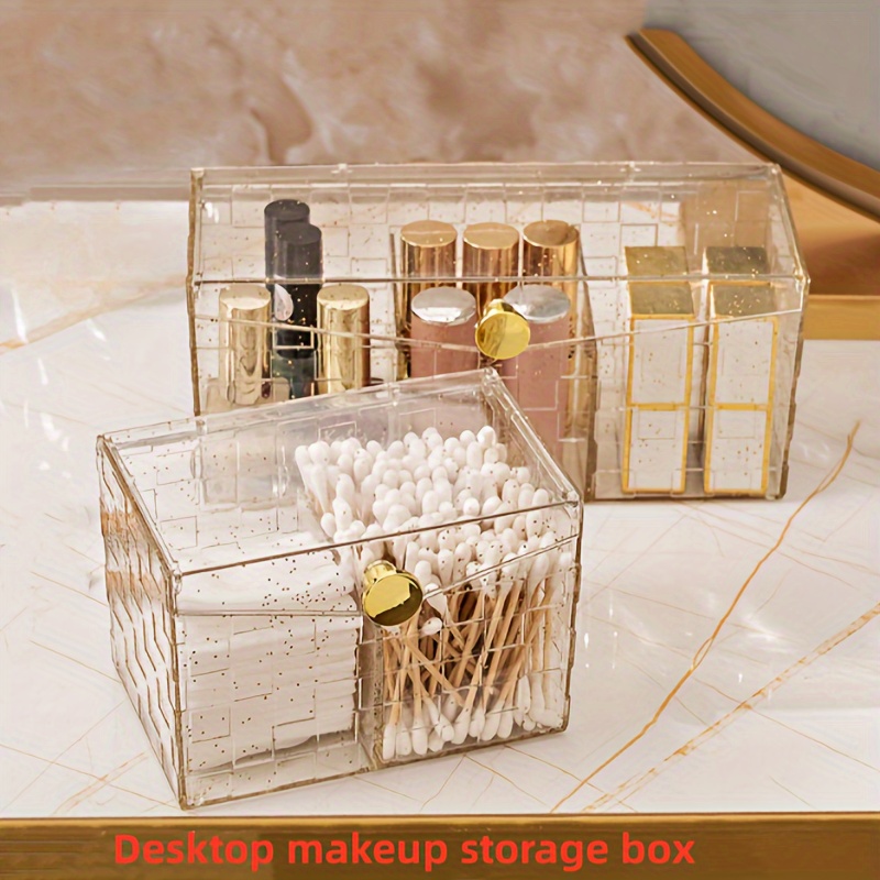 Light Luxury Makeup Storage Box Stackable Cosmetic Storage - Temu