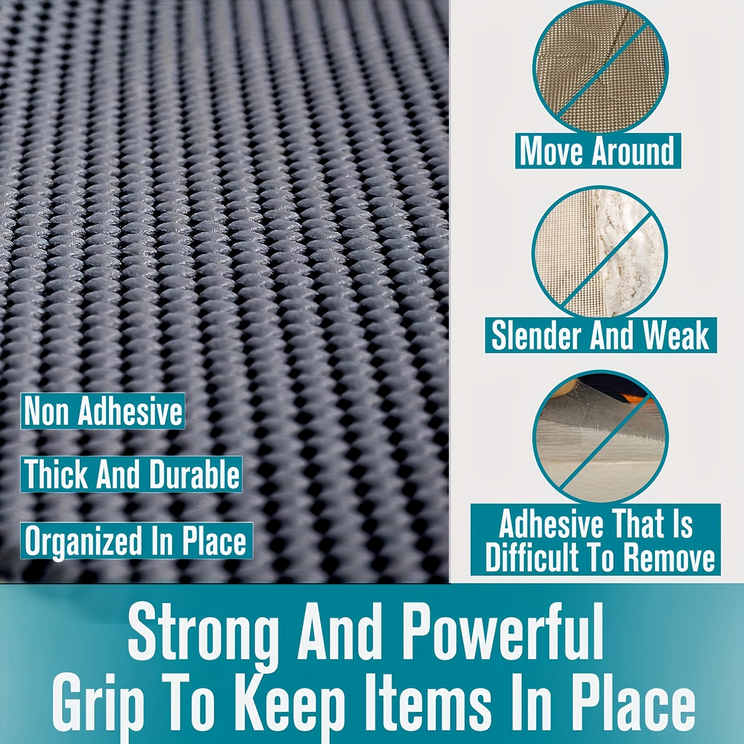 Shelf Liner Non Slip, Waterproof Thick Drawer Liners, Durable Grip