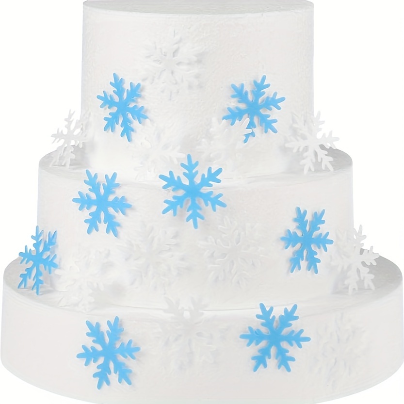 Snowflakes Cake Toppers Acrylic Christmas Cupcake Toppers - Temu