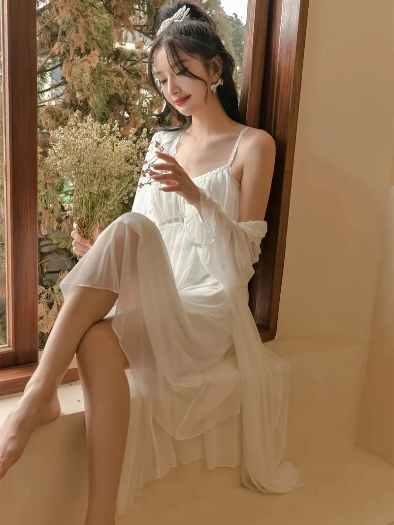 Sexy Solid Flounce Sleepwear Sexy Solid Flounce Sleepwear