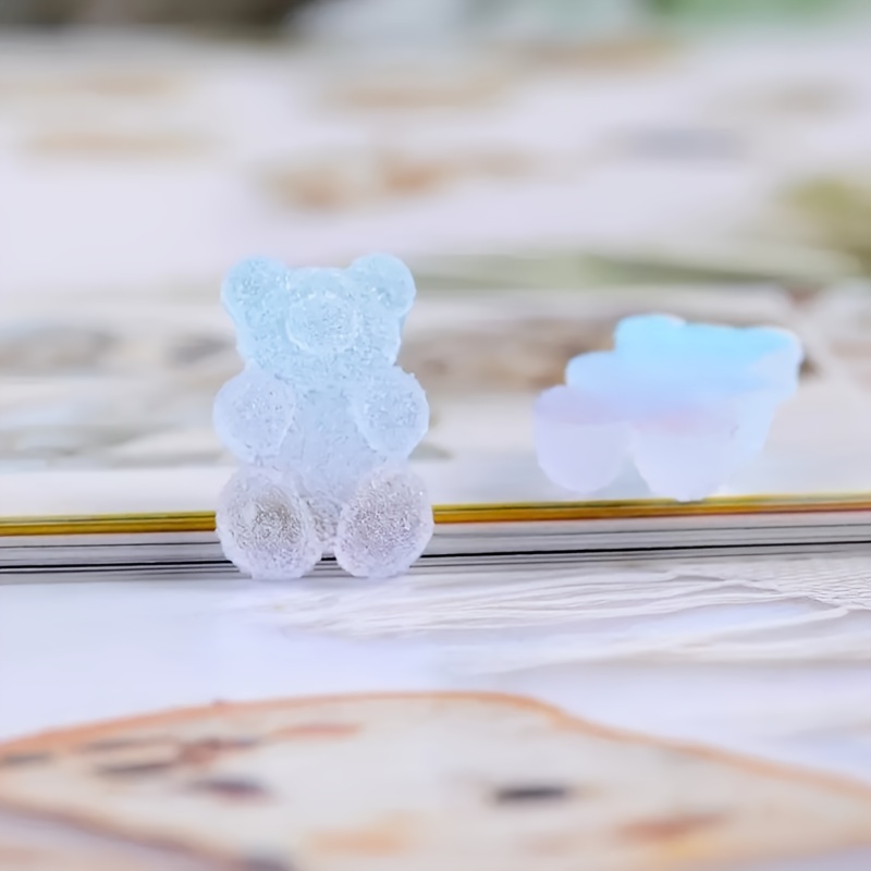 100pcs Bear Nail Beads Gummy 3d Bear Nail Decorations Resin Cute