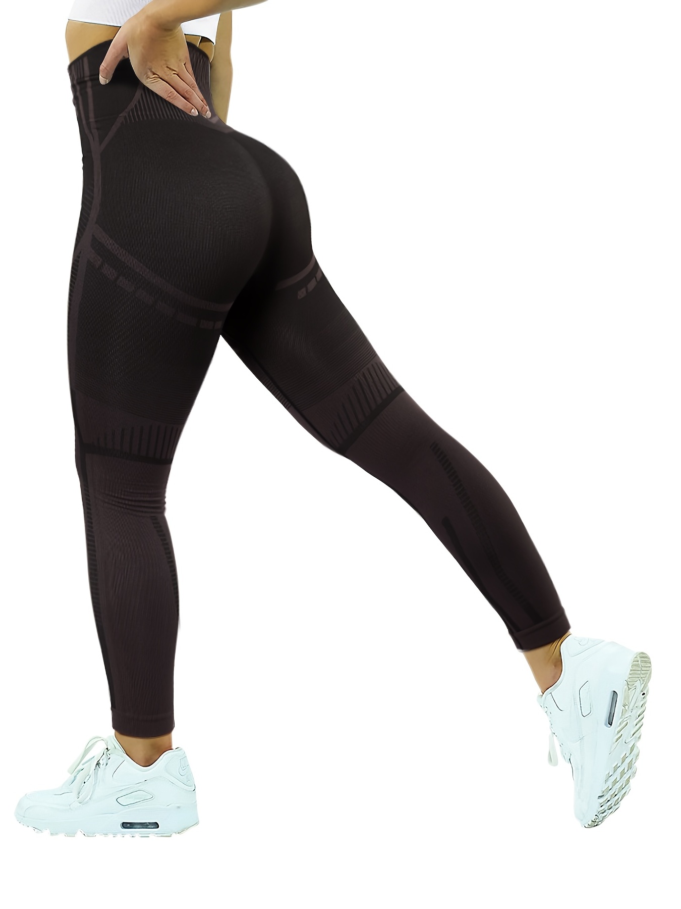 Black Yoga Leggings Women Moisture Wicking Inner Back Pocket - Temu