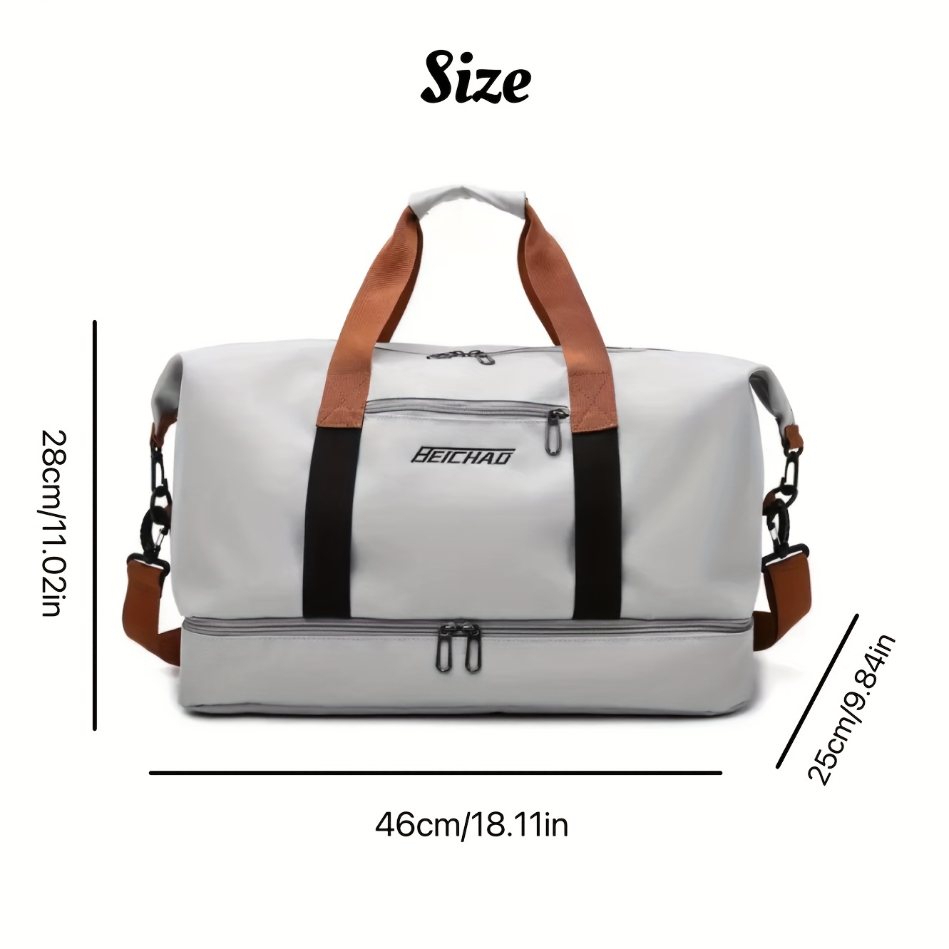 Collapsible Trolley Bag Large Capacity Luggage Rolling Bags Oxford Cloth  Dry-Wet Separation Unisex Business Trip Bag