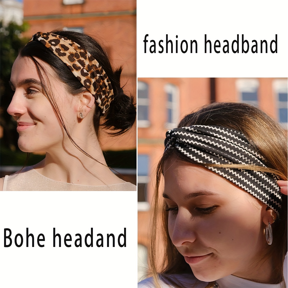 Boho Headband Wide Flower Hair Band Stretchy Elastic Sports - Temu