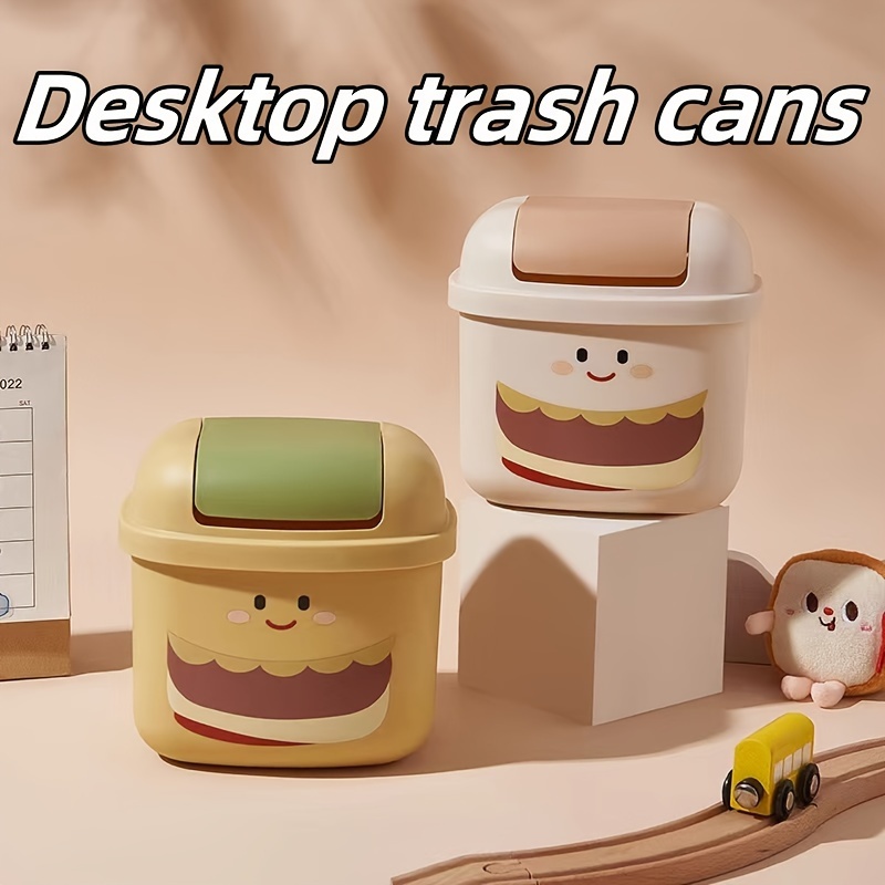 Mini Trash Can With Lid - Cute Animal Desktops Trash Can, Garbage Bin For  Office Kids Bedroom Use (rabbit)
