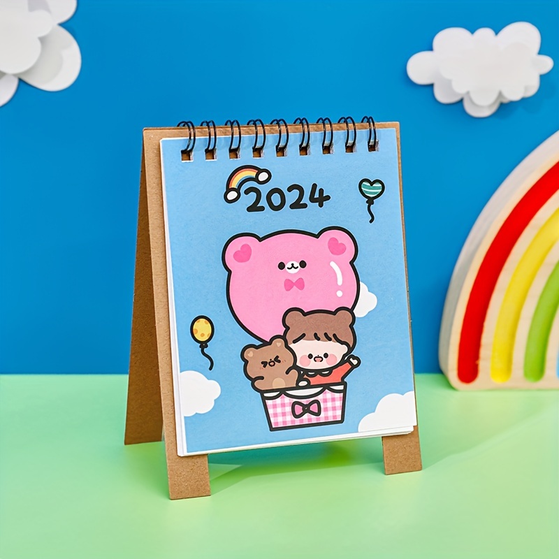 2024 Cute Cartoon Desk Calendar School Office Desktop - Temu