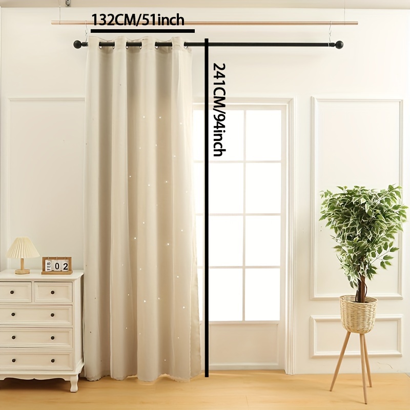 E-shop 1PC Reine Farbe Star Garn Tuch Doppelschicht Vorhang Geeignet Für Wohnzimmer, Schlafzimmer, Küche, Badezimmer, Home Decor, Zimmer Dekor