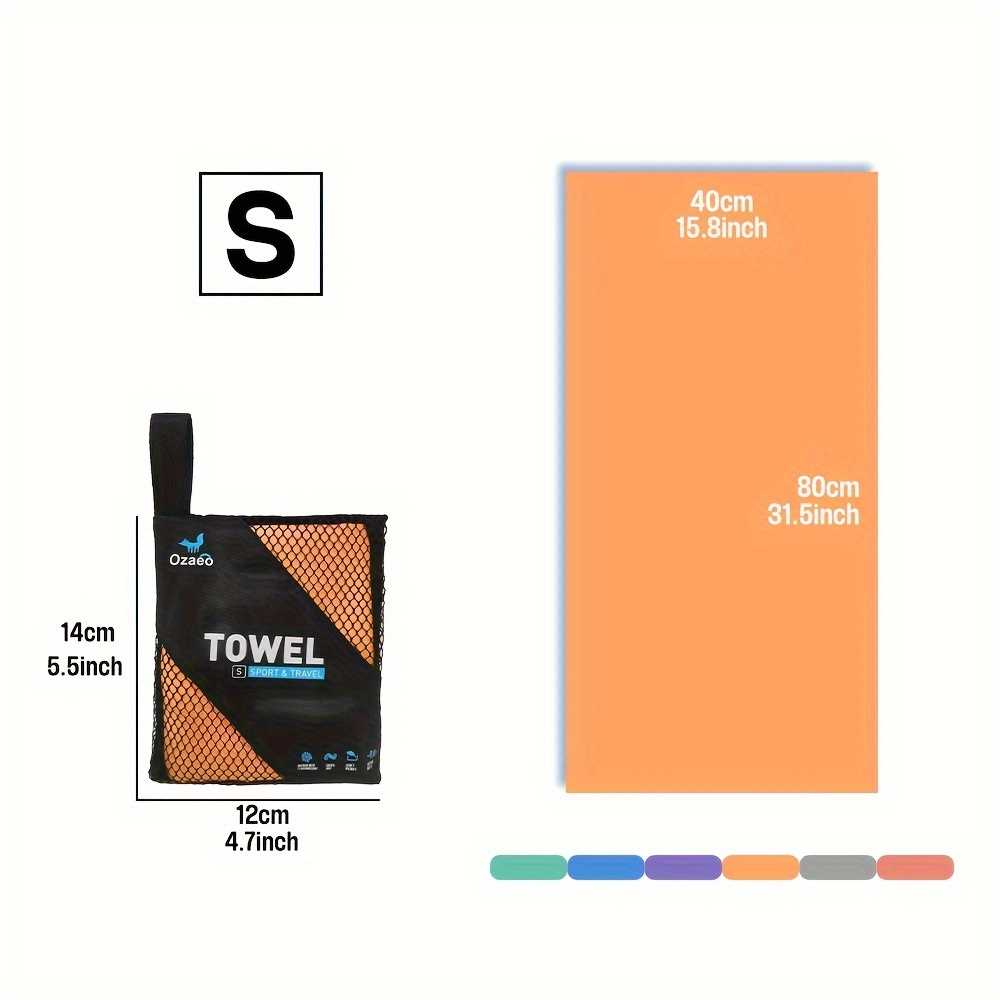 Microfiber Travel Towel with Mesh Bag, Quick Drying for Camping, Beach, Hiking