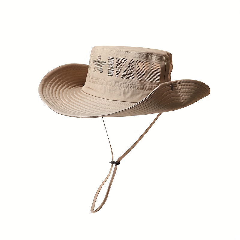 Sun Hat Wide Brim Breathable Mesh Upf 50 Waterproof Fishing Hat Safari Hat  Foldable Boonie Mens Womens, Shop On Temu And start Saving
