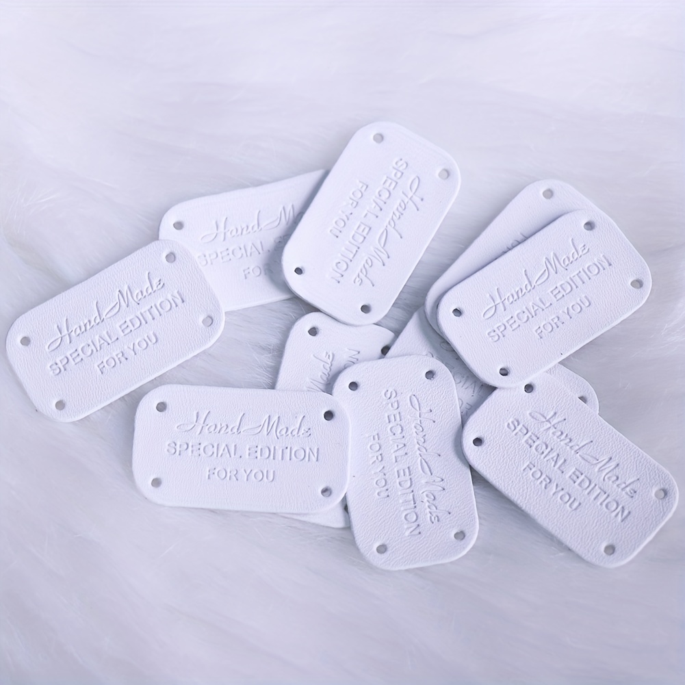 50pcs With Holes For Handicrafts, Knitting, Sewing, Hats, Purses And  Clothing Making, Faux Labels For Handmade Items Embossed Crochet  Labels,Handmade