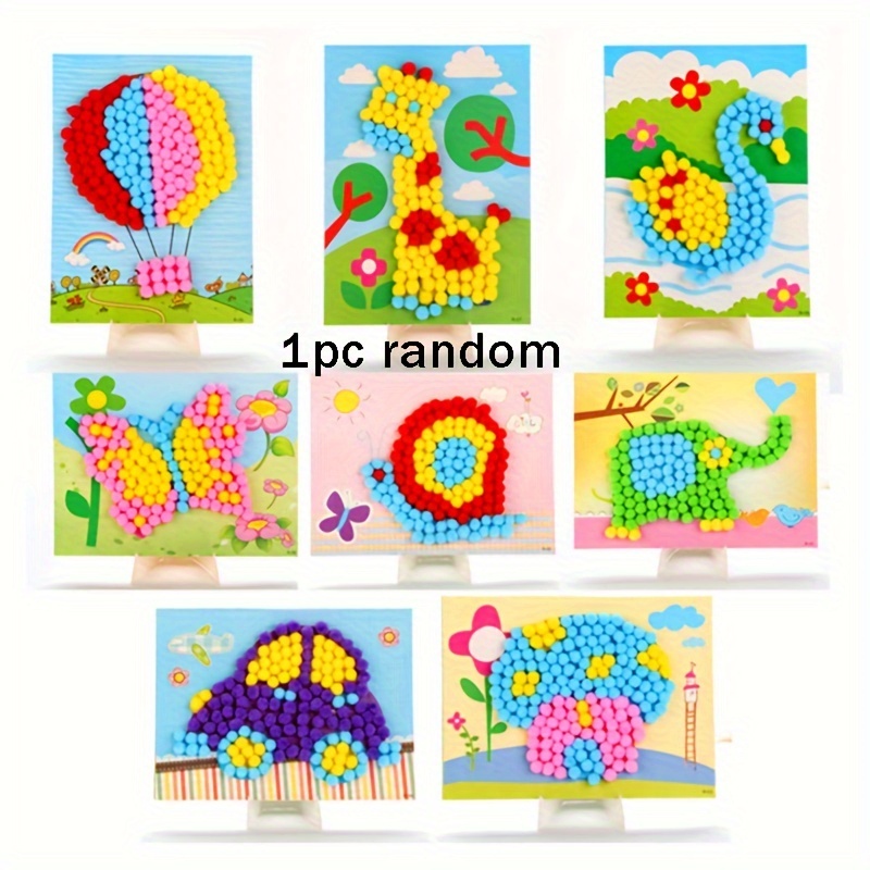 Pom Paste Painting Multi theme Diy Handmade Creative Pom Pom - Temu