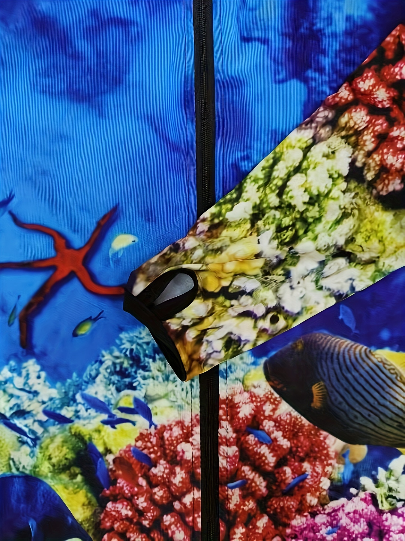 Men's Fish Pattern Color Block Upf 50+ Sun Protection Hoodie - Temu