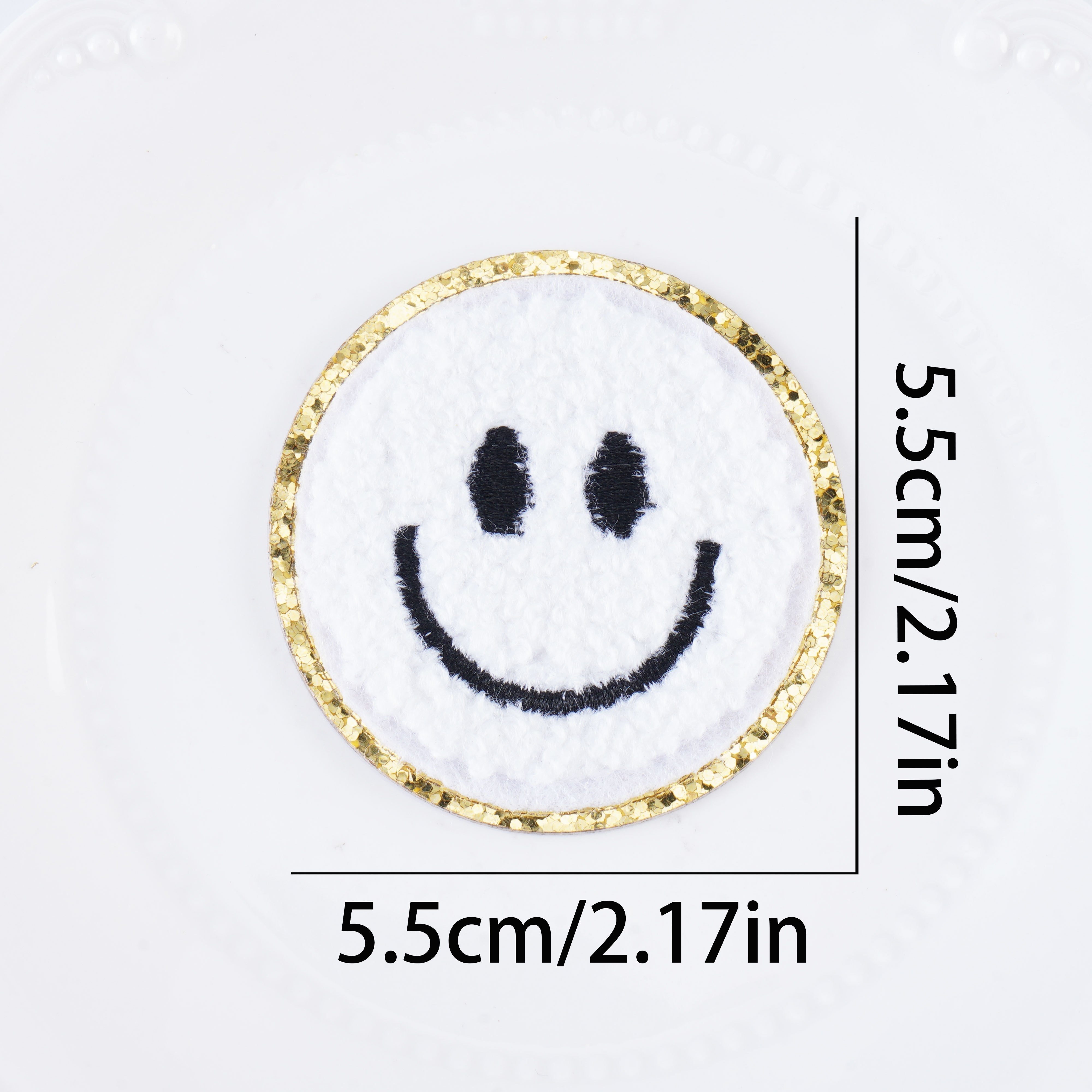 12 Pcs Smile Face Patch Iron On Patches Happy Face Chenille Patches for  Clothes Dress Jackets Smile Patches for Hats Cute Embroidery DIY Project  Craft