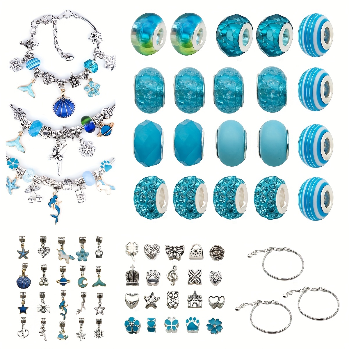 Earrings Necklace Jewelry Making Kit Beads Pendant Accessories with Storage  Box