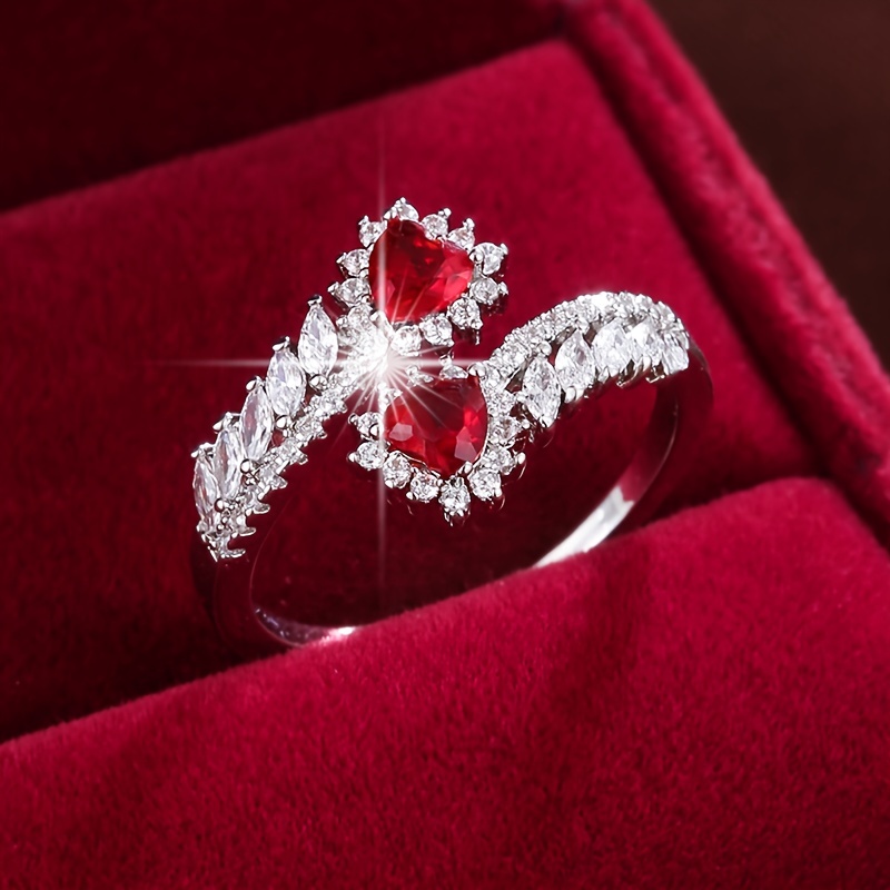 Heart Zirconia Adjustable Ring by Wheat Spike