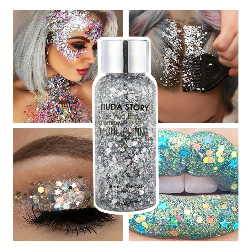 9 Colors Body Glitter Gel For Women & Girls, Glitter Eyeshadow