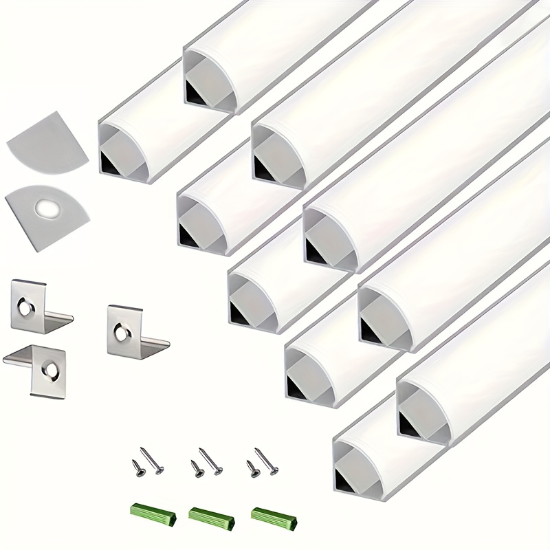 10er-Pack V-förmiger Aluminiumkanal, 1 Fuß (30 Cm), 1 Fuß/30 Cm, 15,8 X  15,8 Mm, LED-Aluminium-Kanalsystem Mit Abdeckung In V-Form,  LED-Streifen-Diffu