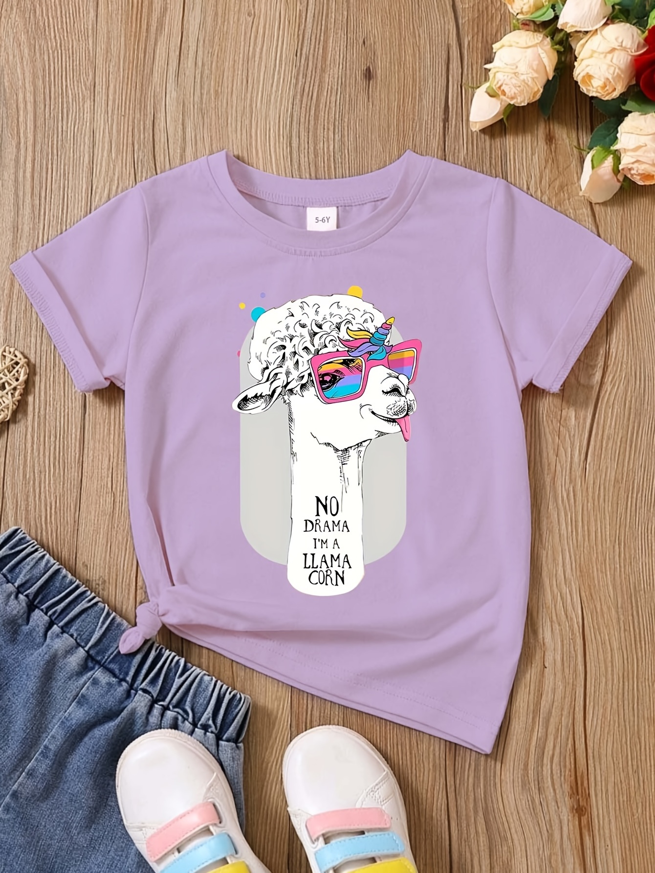 girls llama t shirt