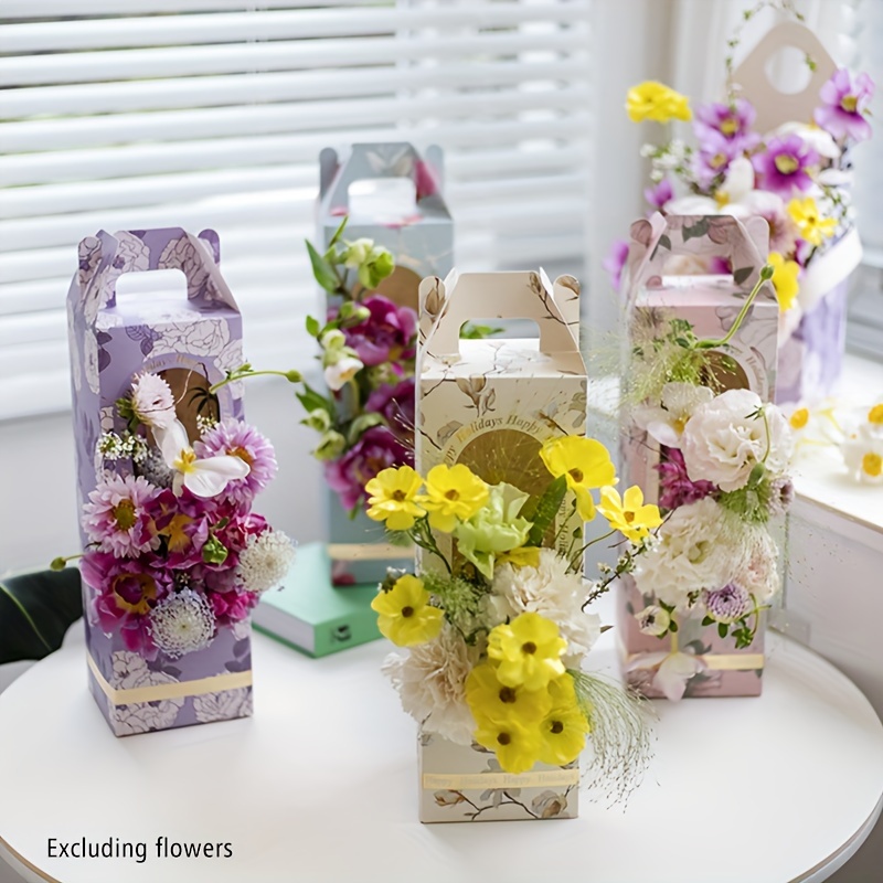 Boîte à fleurs portable en papier étanche - Sac cadeau pratique - Pour  mariage, fête, fleuriste, rose, gâteau, bonbons : : Cuisine et  Maison