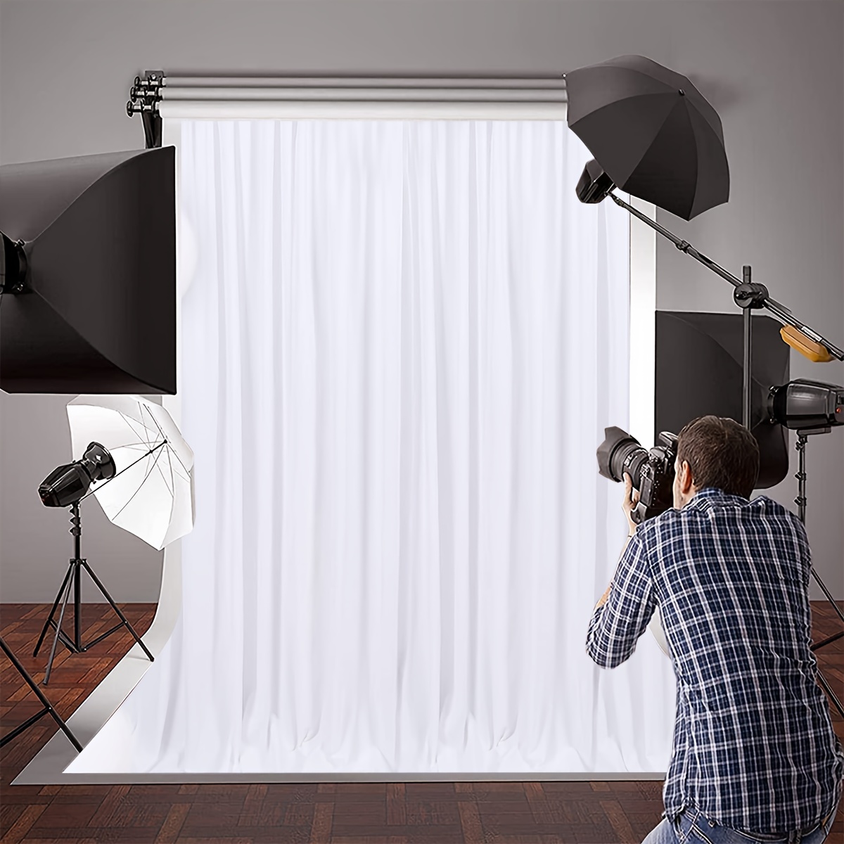 LB Telón de fondo blanco puro de 1,5 x 2,1 m para fotografía, estudio de  vídeo, fondos blancos para decoraciones de sesión de fotos