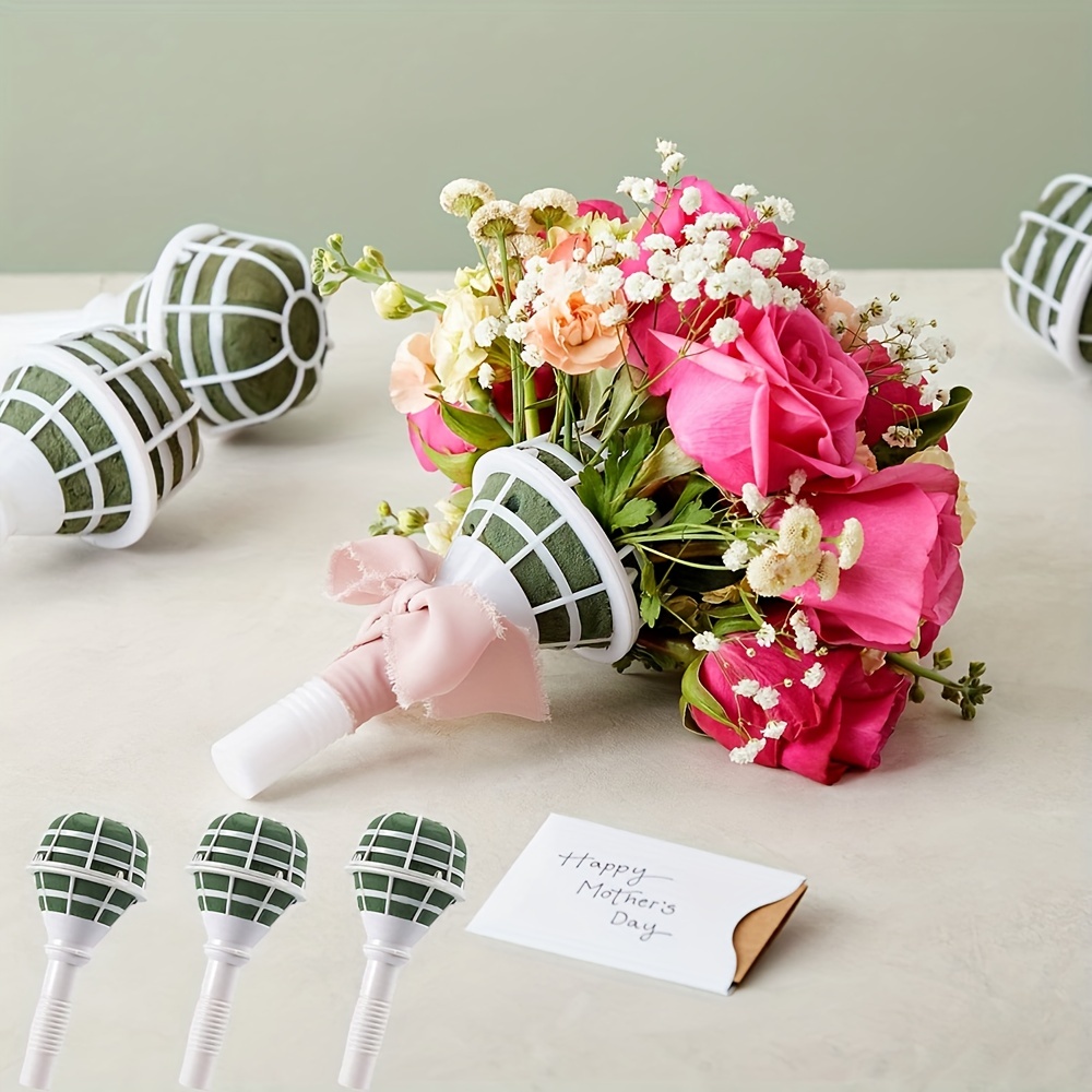 1pc Plastic Flower Bouquet Holder, Modern Bridal Bouquet Handle Flower DIY  Accessories