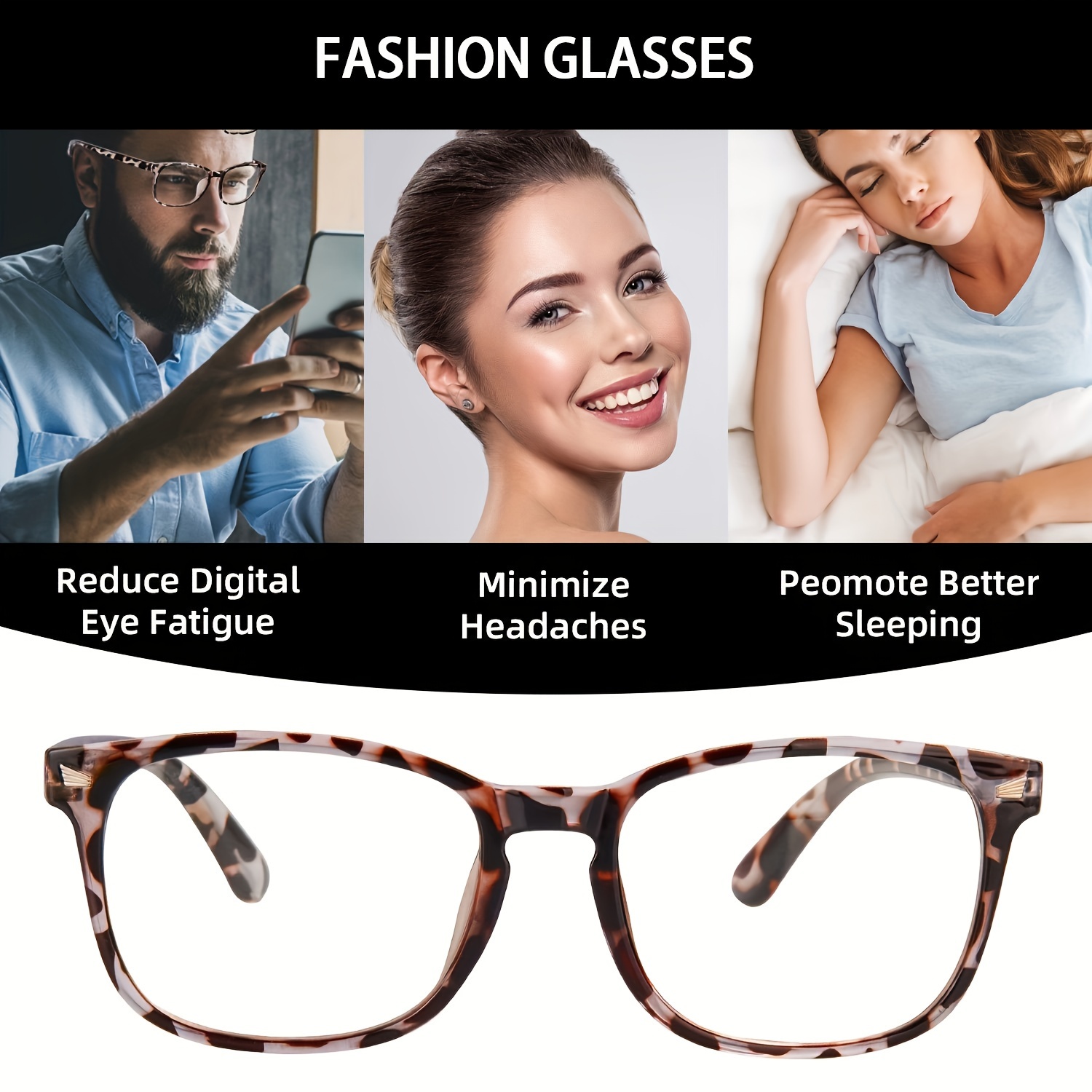 5pcs Anti-Eyestrain Blue Light Blocking Glasses for Men and Women - Perfect  for Computer, Gaming, TV, and Phone Use - UV Glare Protection Included
