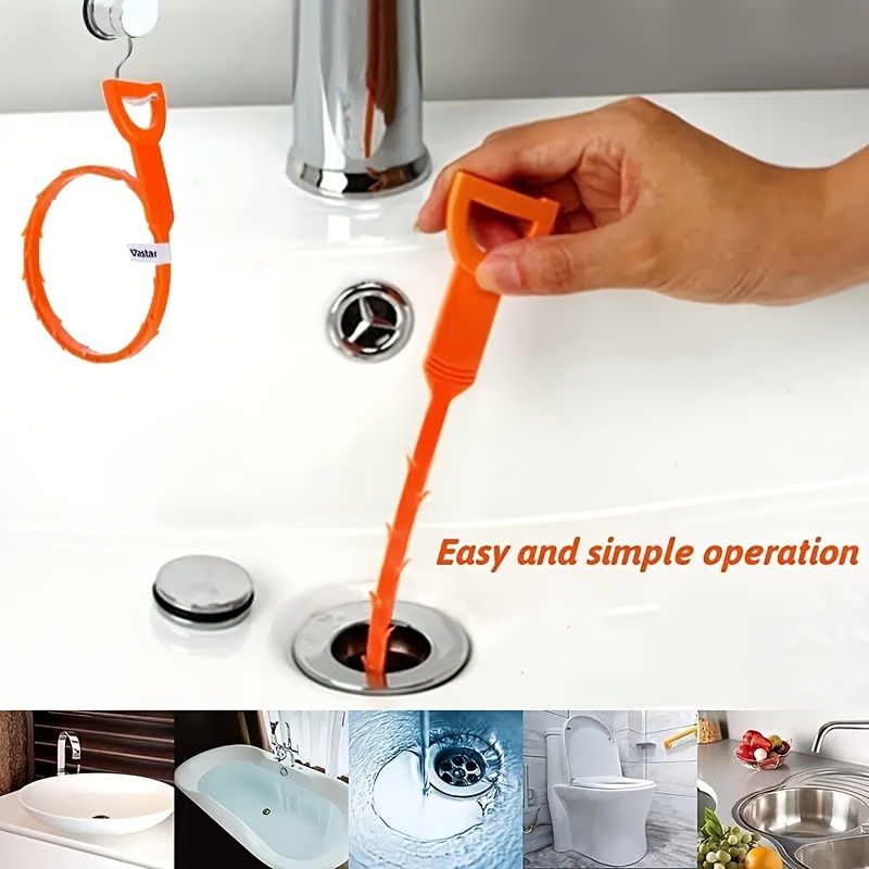 Drain Clog Remover Tool Plumbing Drain Snake Hair Clog Remover Hair Catcher  Sink Cleaner Home Improvement Tools 24 Inch Drain Cleaner Tool for Sink  Tube Drain Cleaning