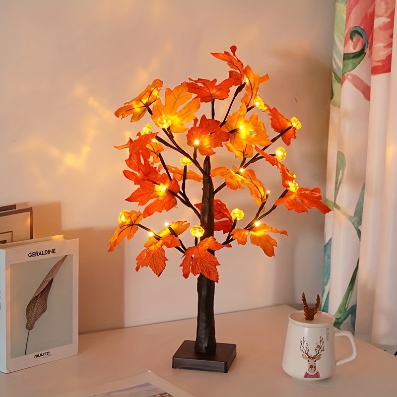 1pc19 inch Fall Lighted Maple Tree Thanksgiving Easter Festival Decorations