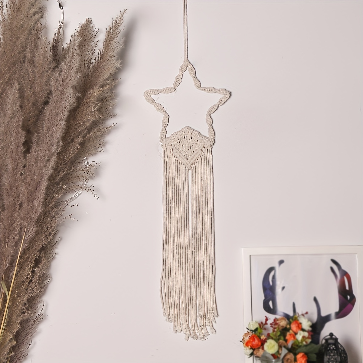 DIY Moon Cotton Rope Wall Hanging Decoration