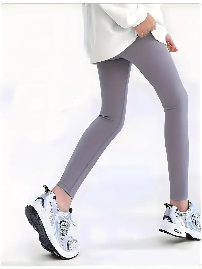 Girls Solid Skinny Leggings Comfy Pants Yoga Sports Party - Temu
