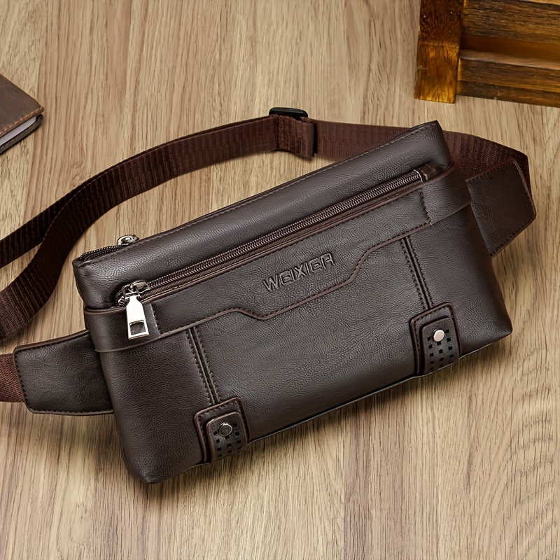 Men's Vintage Genuine Leather Waist Bag High Quality Multifunction  Crossbody Pouch Mobile Phone Bag Sports Bag - Temu