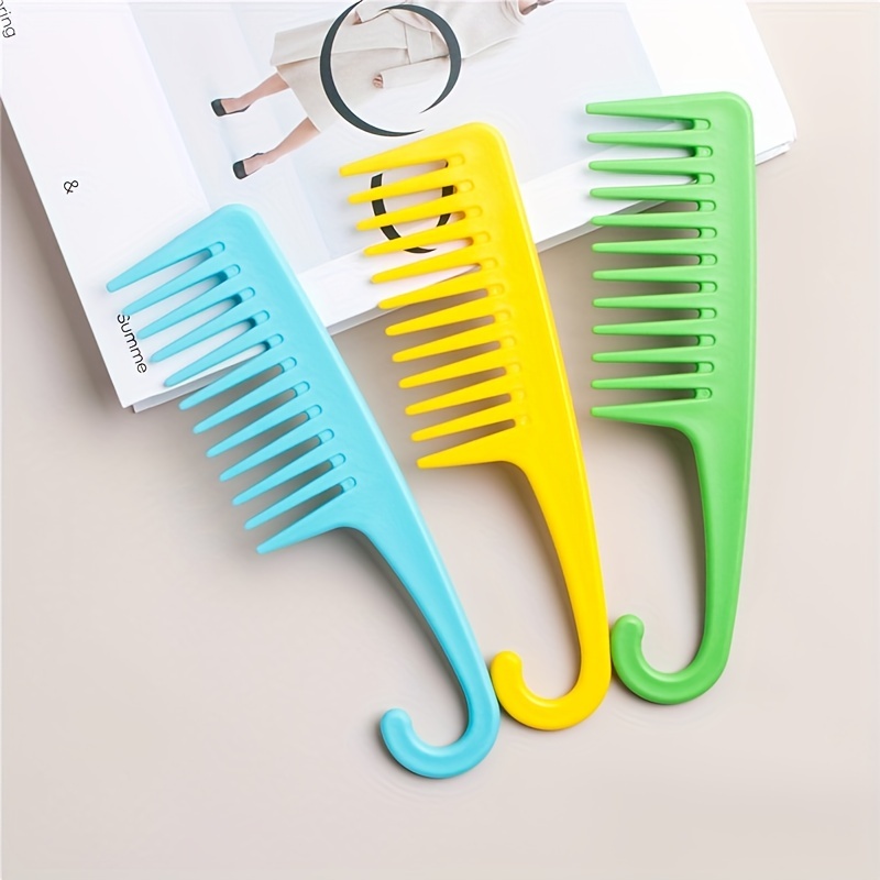 Wide Tooth Comb for Curly Hair,Long Hair,Wet Hair,Detangling Comb  Large(cyan)