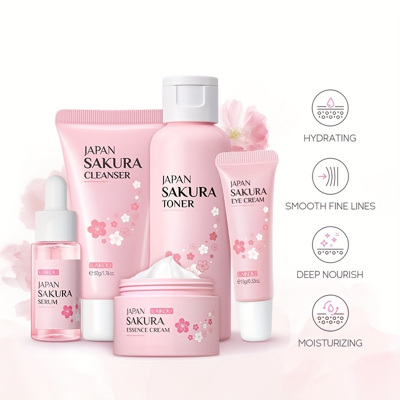 

1 Set Sakura Skin Gift Set, Improving Skin Tone Firming, Smoothing Cream, Sensitive Skin Serum