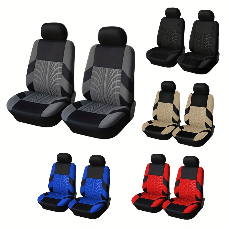 Front Pair Car Seat Covers Breathable Polyester Split - Temu Italy
