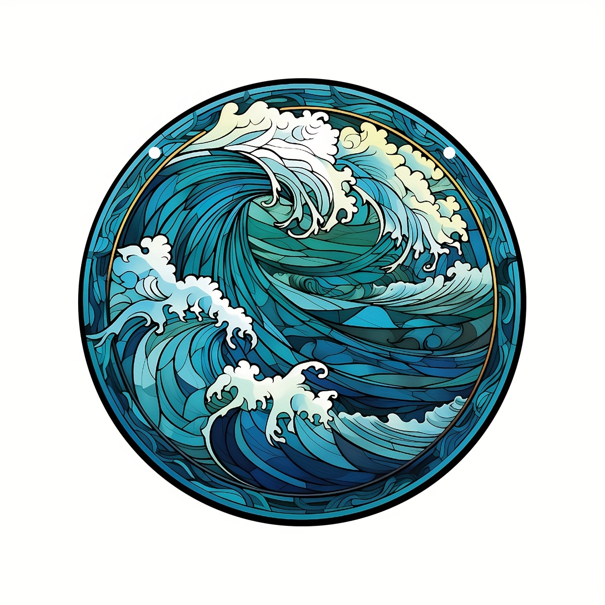 Glass Whirlpool Suncatcher, Japanese Ocean Window Ornament, Oriental Decor  – Ornately Lanterns