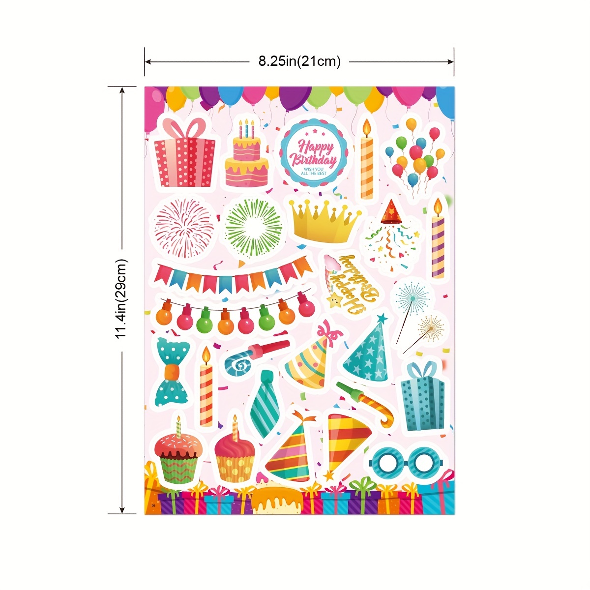  6 Sheets Birthday Party Stickers, 125Pcs Birthday Stickers  Colorful Happy Birthday Stickers for Kids, Cake Birthday Stickers for  Planner Party Stickers for Party Home Classroom Decoration : Office Products