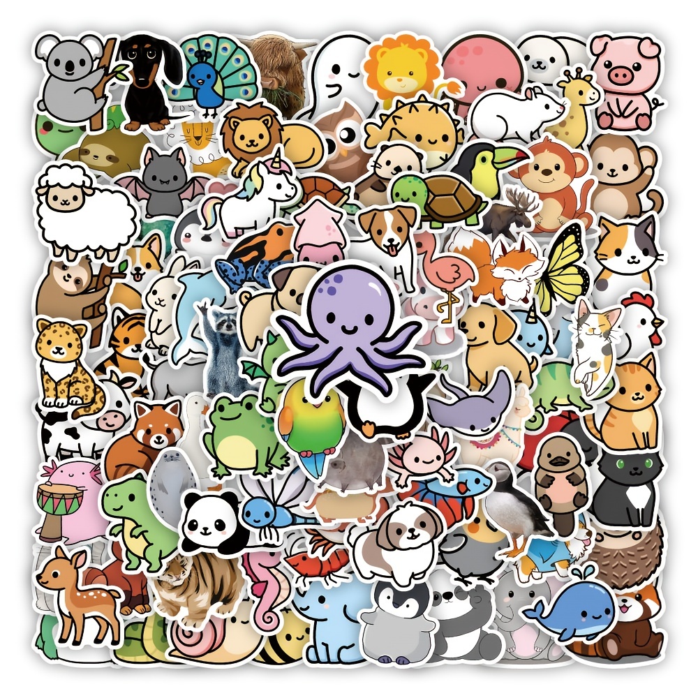 Kawaii Cartoon Animals Travel Decorative Stickers Cute - Temu