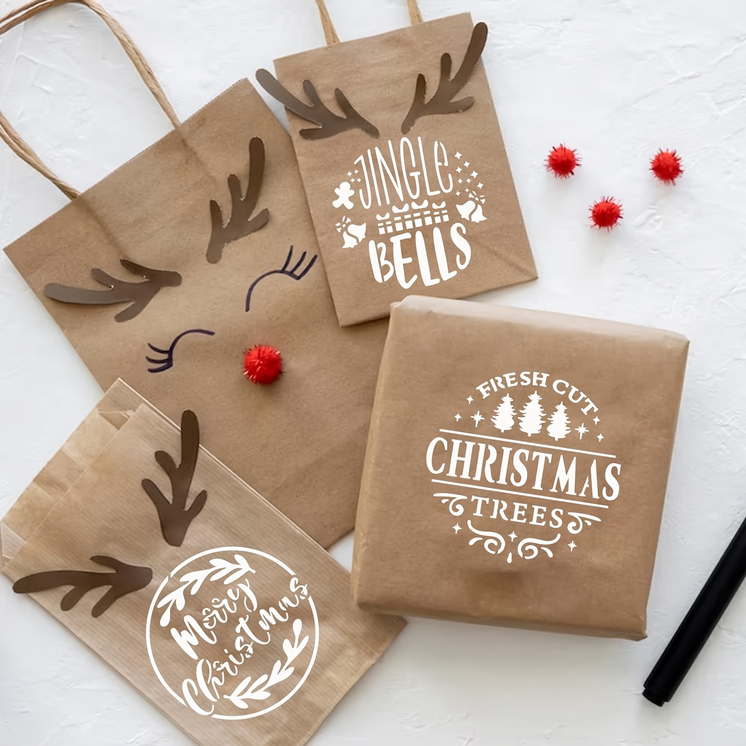 Christmas Painting Stencils Reusable Drawing Stencils For - Temu