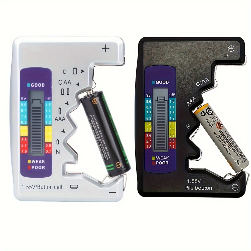 Medidor de carga universal para pilas, con código de color, indicador de  voltaje, comprobador de potencia