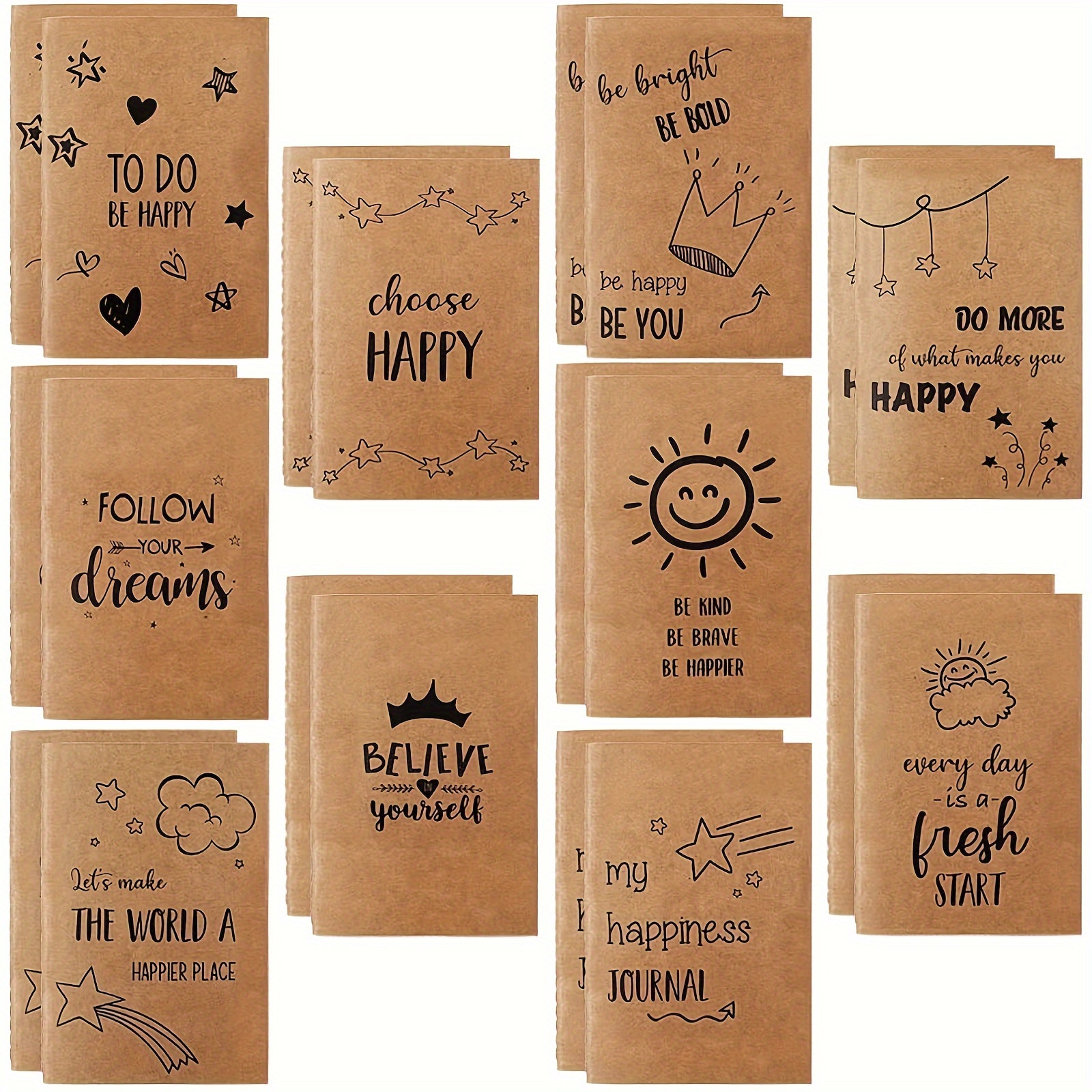24 mini cuadernos de papel kraft para recuerdos de fiesta de niños, 12  diseños para niños, cuadernos pequeños para niños, mini cuadernos, pequeños  diarios para niños, cuadernos pequeños para recuerdos : Productos de  Oficina 