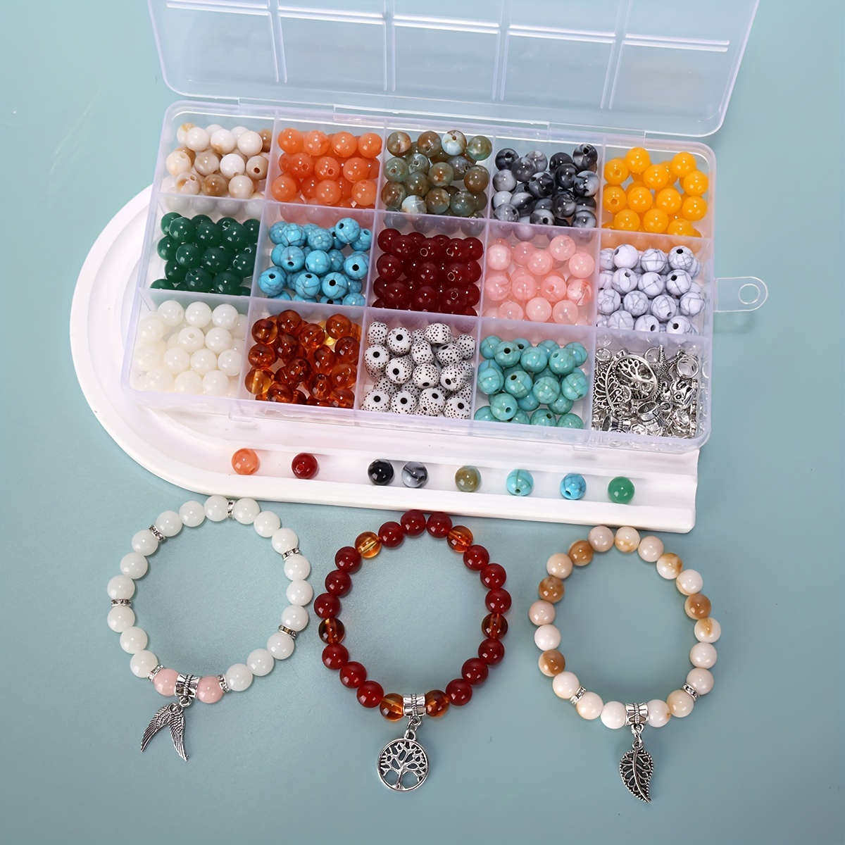8mm Round Beads Bracelet Making Kit Beads, Bracelet Beads Marble