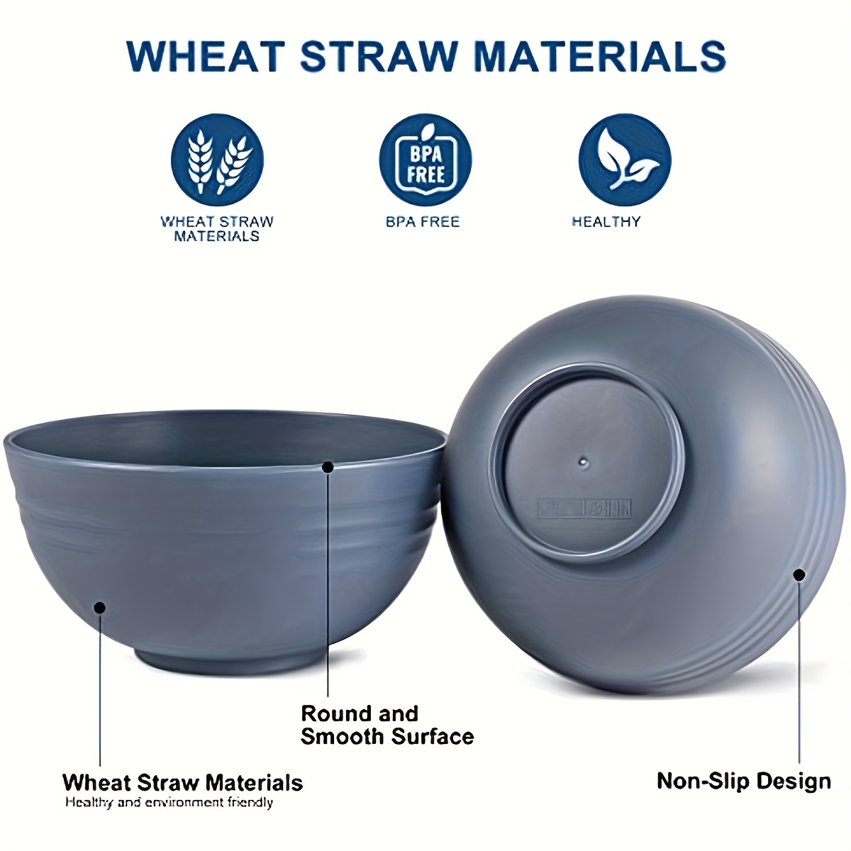 Wheat Straw Cereal Bowls With Dust proof Lid Resuable Bowls - Temu