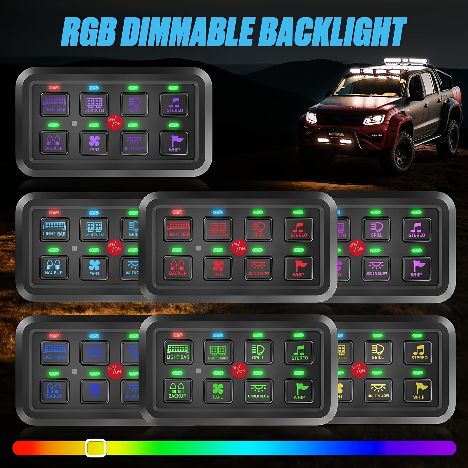 8 Gang Switch Pane Automatic Dimmable Switch Rgb Back Light Panel