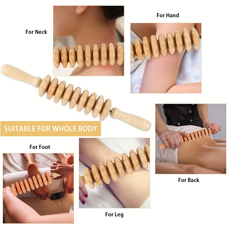 Wooden Massage Roller Wood Therapy Massage Tools for Body Shaping, Anti Cellulite Wood Roller Masssager, Manuel Wooden Fascia Massage Roller, Wood