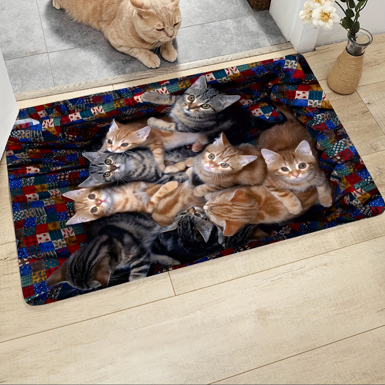 Tapete antideslizante para la cocina con lindos gatitos – Alfombra Del Sol