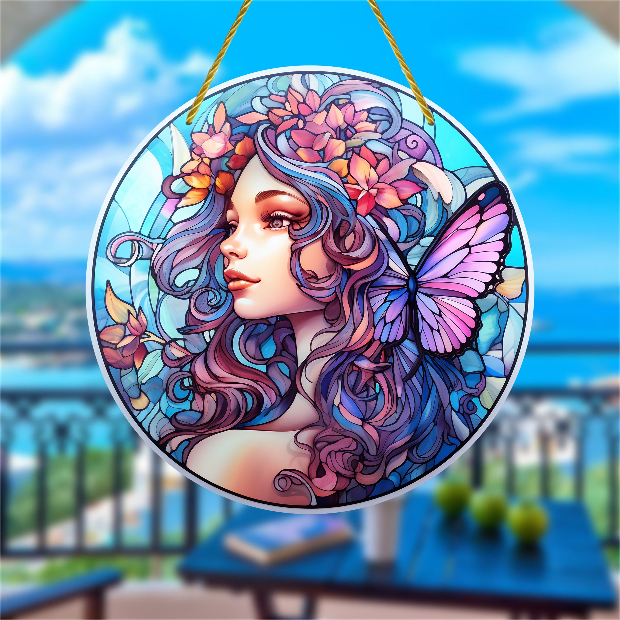 Fairy Stained Window Hanging Fairy Decor Suncatcher For - Temu