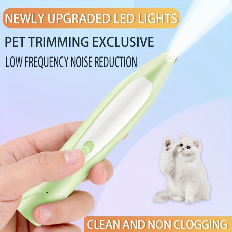 SUQ Tondeuse de Toilettage pour Chat, Animaux Tondeuse avec Lumière LED,  Sans Fil à Faible Bruit Rechargeable USB, pour Poils Autour du Visage, des