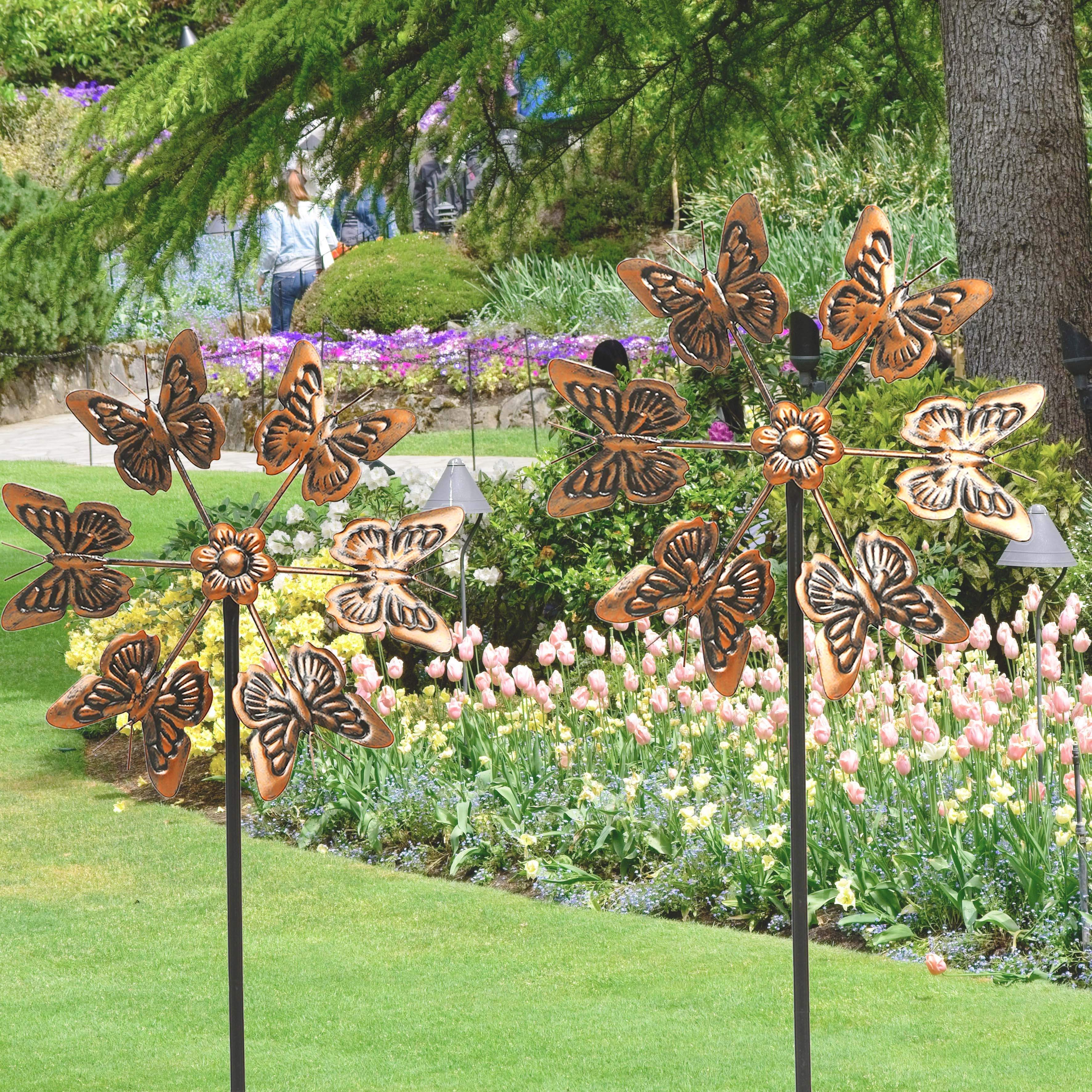 Essoreuse à vent de jardin, ornement PAPILLON, essoreuse à vent suspendue  de 30 cm 12 po., girouette papillon minimaliste en acier inoxydable -   France